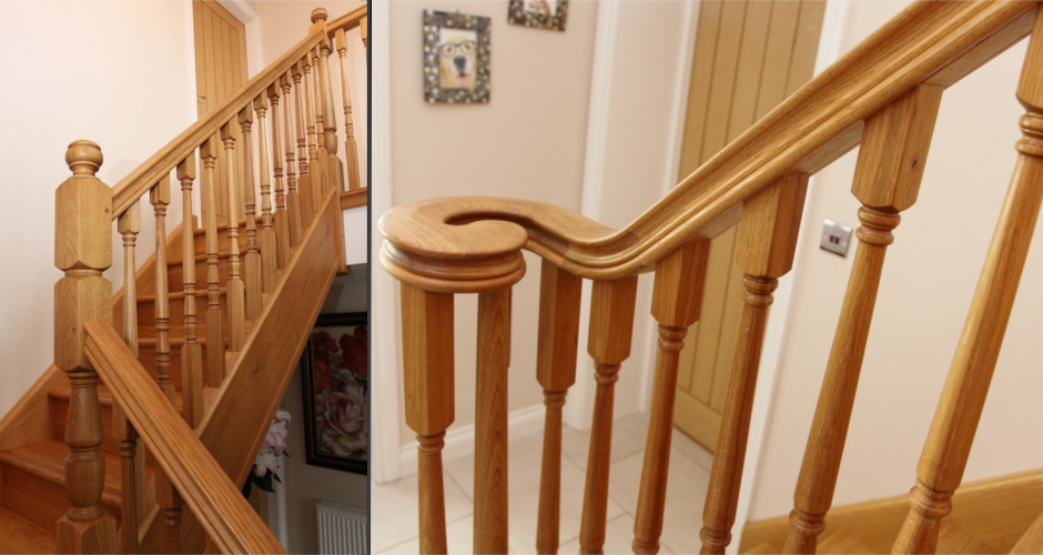 Hand made staircase in oak